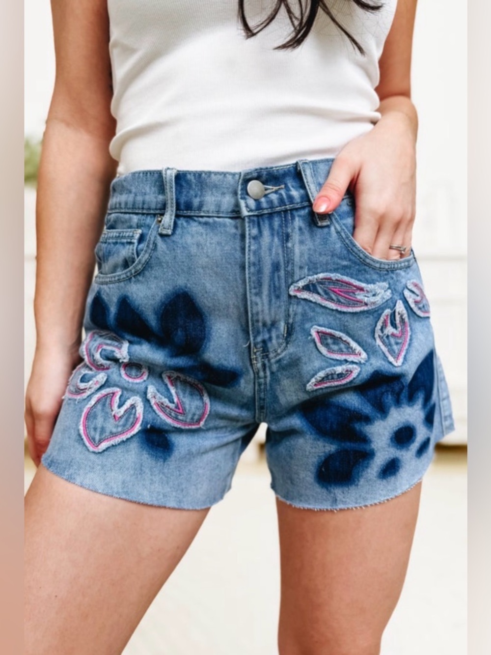 Sunshine Daisy Shorts - Denim